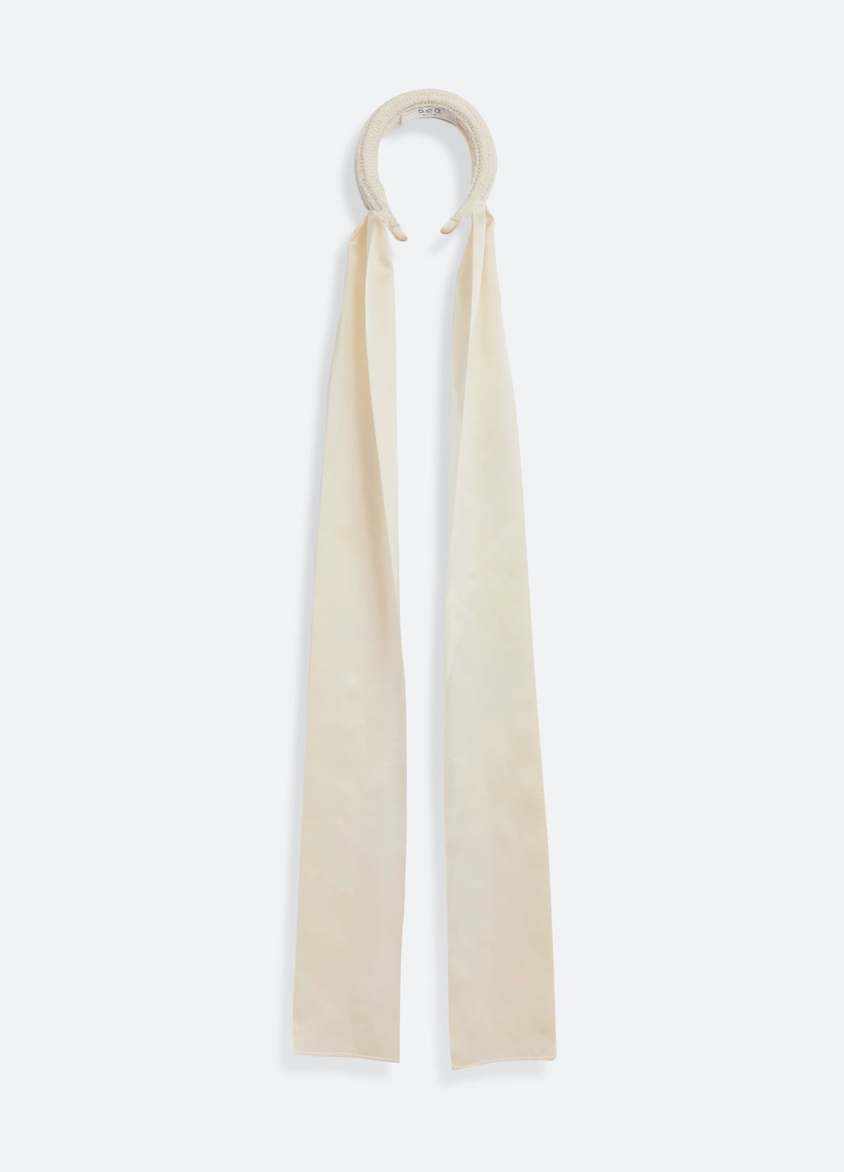 cream-inez knitted headband-flat view - 3