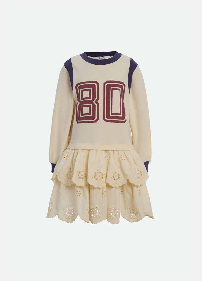 cream-arissa kids dress-front view - 2