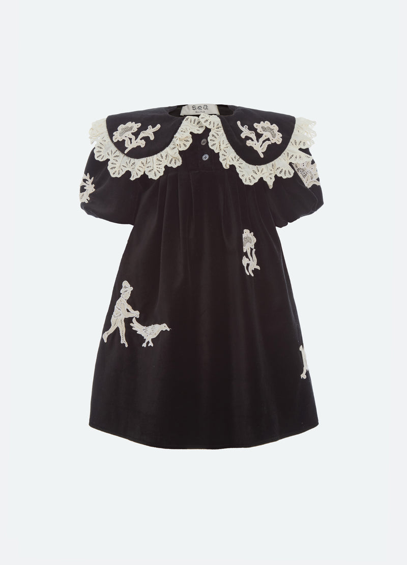 black-mika kids dress-front view - 2