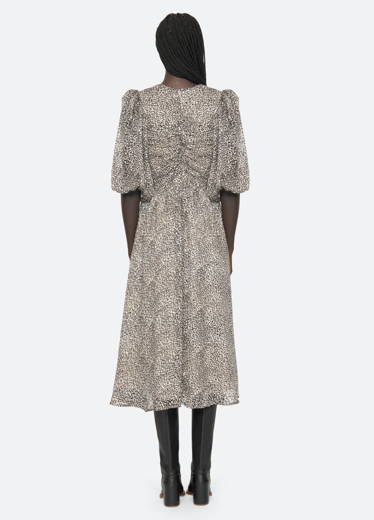 cream-charlize s/s dress-back view - 2
