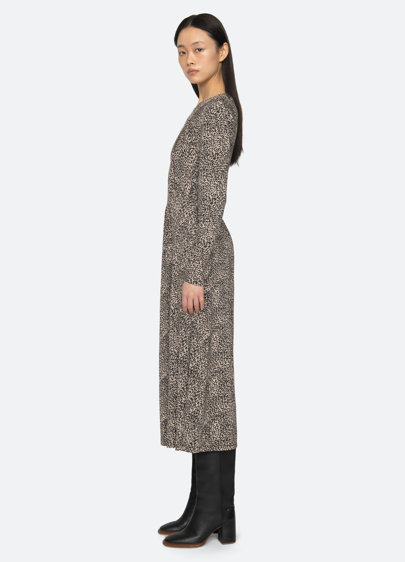 cream-charlize l/s dress-side view - 3