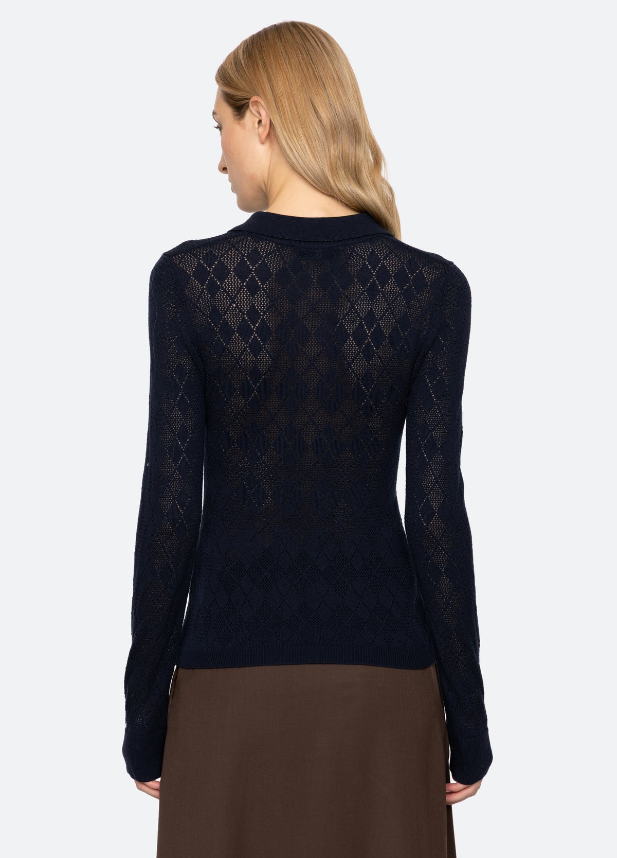 navy-jane polo sweater-side view - 2