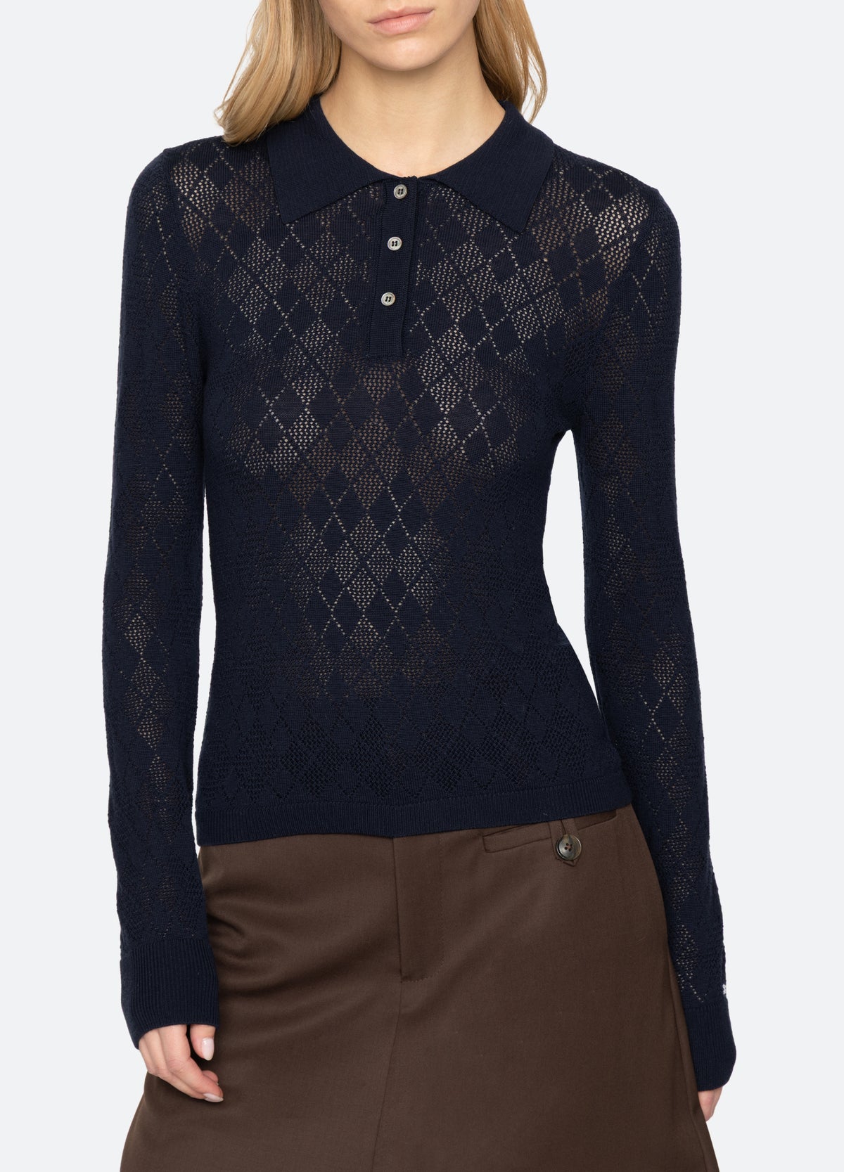 navy-jane polo sweater-detail view - 7