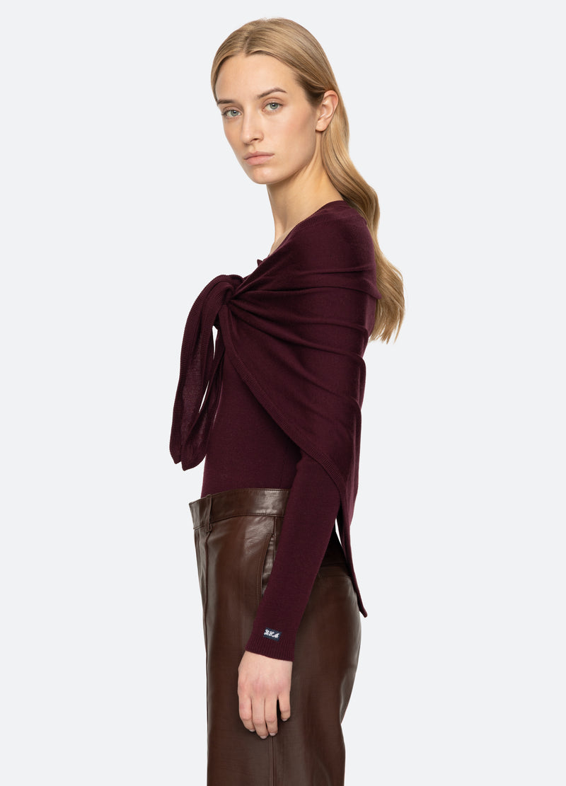 burgundy-jane sweater-side view - 4