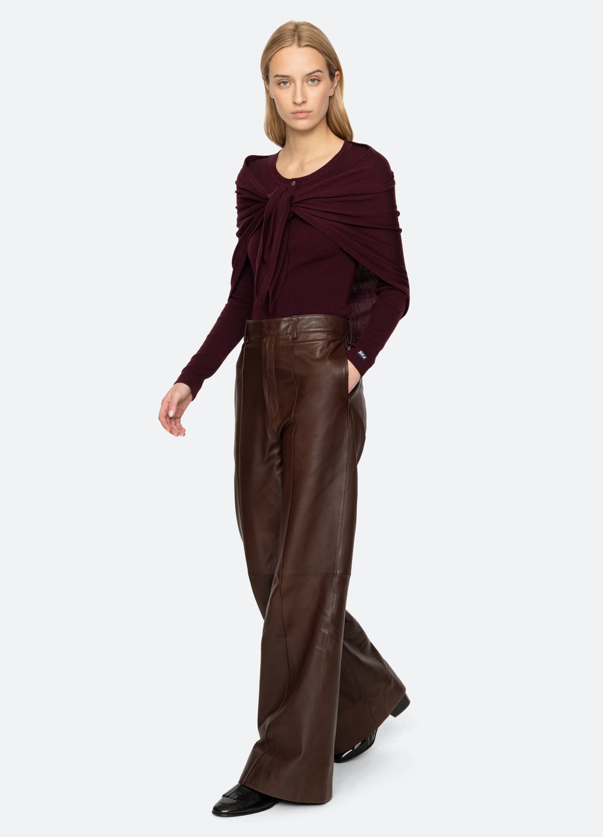 burgundy-jane sweater-full body view - 7