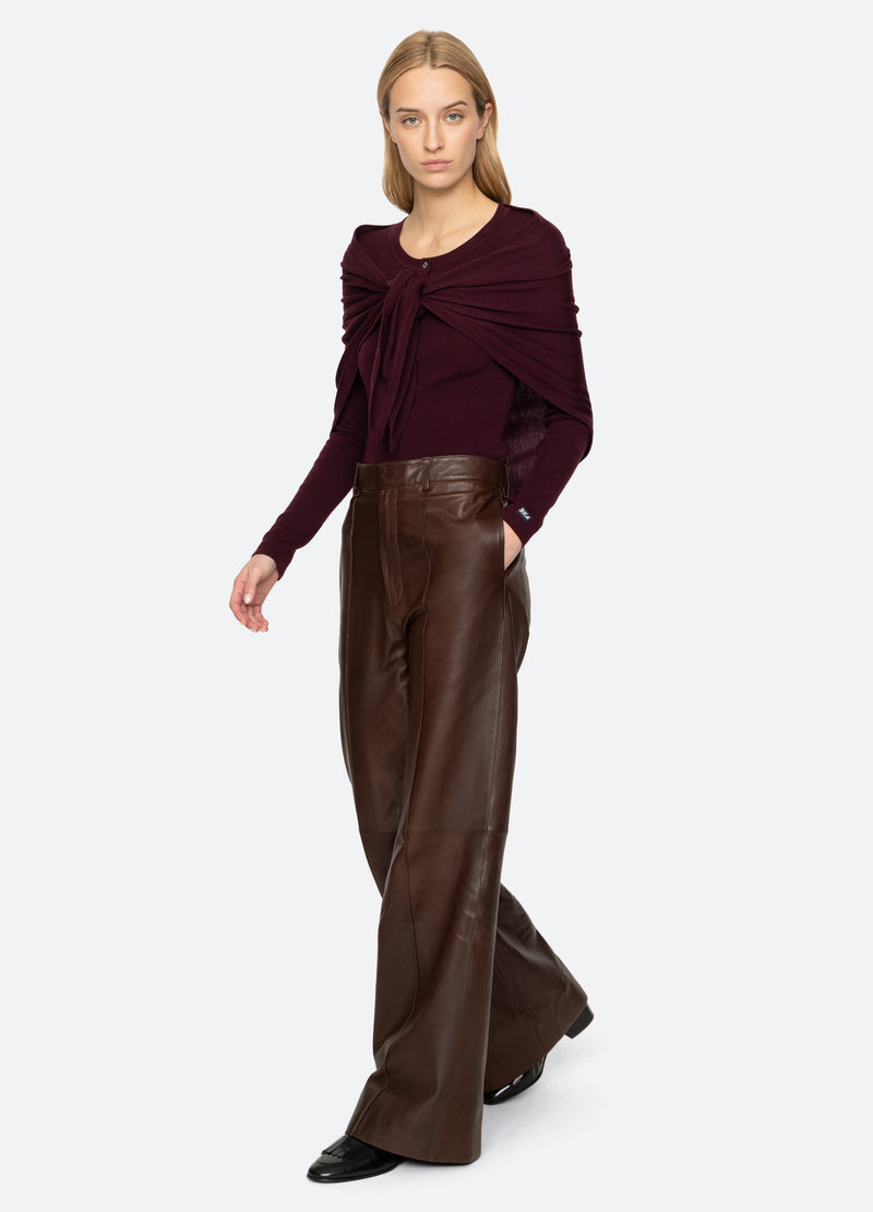burgundy-jane sweater-full body view - 7