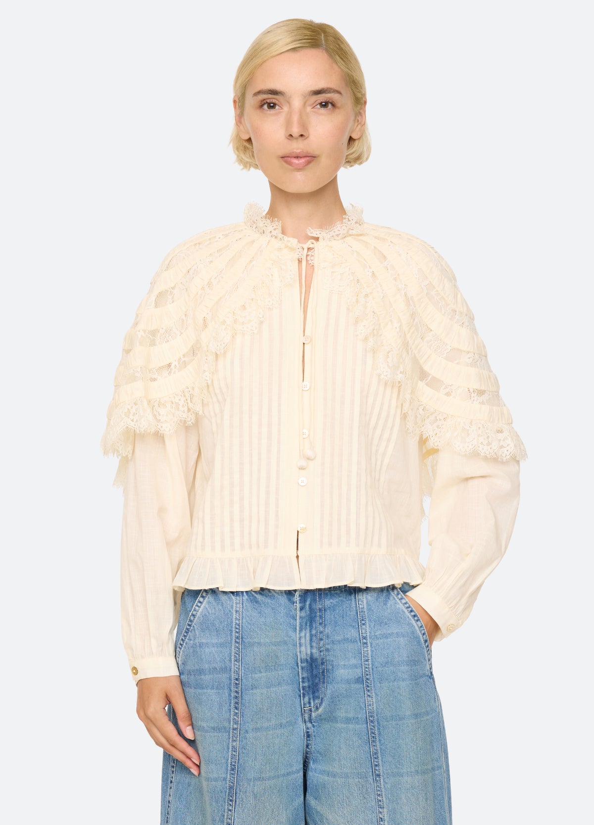 cream-margaret top-front view - 2
