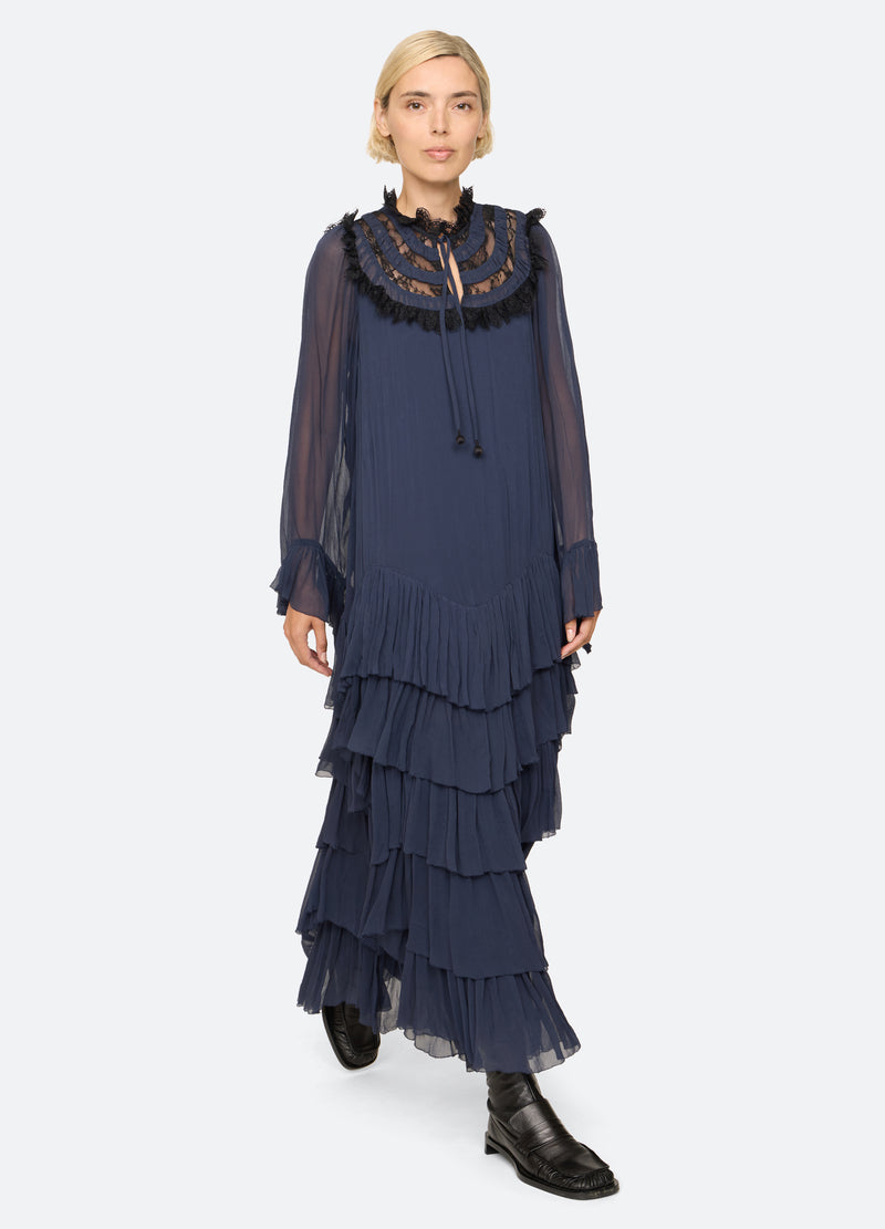 blue-margaret dress-walking view - 1