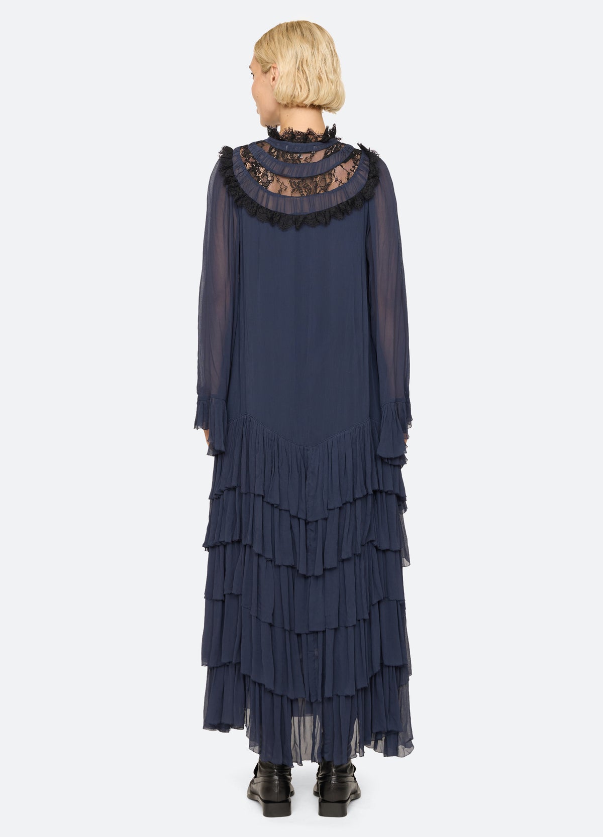 blue-margaret dress-back view - 2