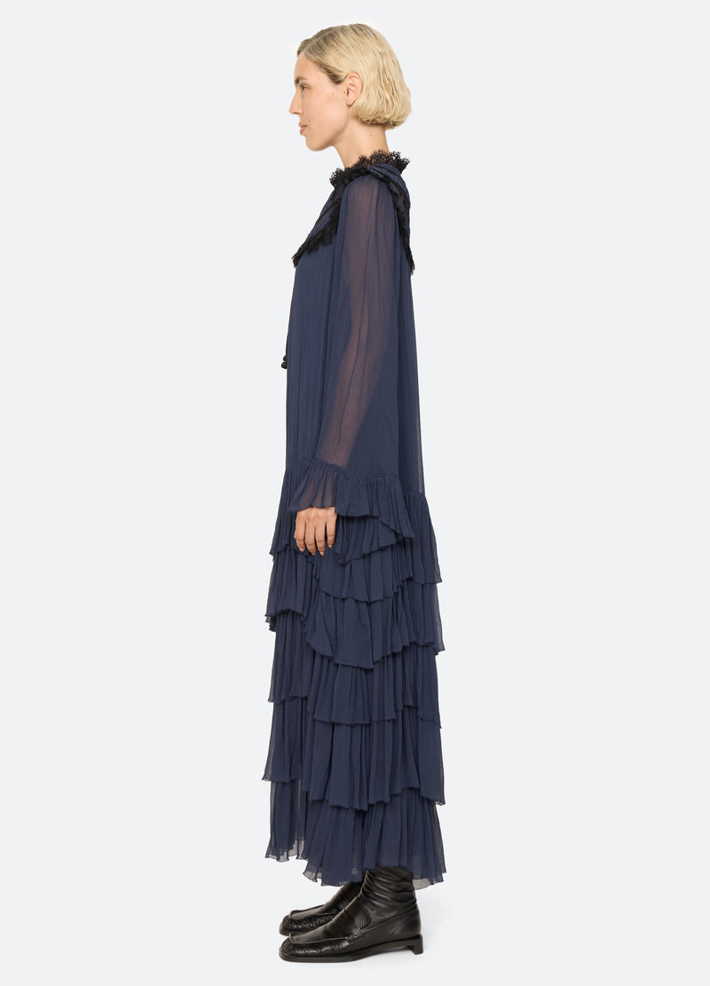 blue-margaret dress-side view - 4