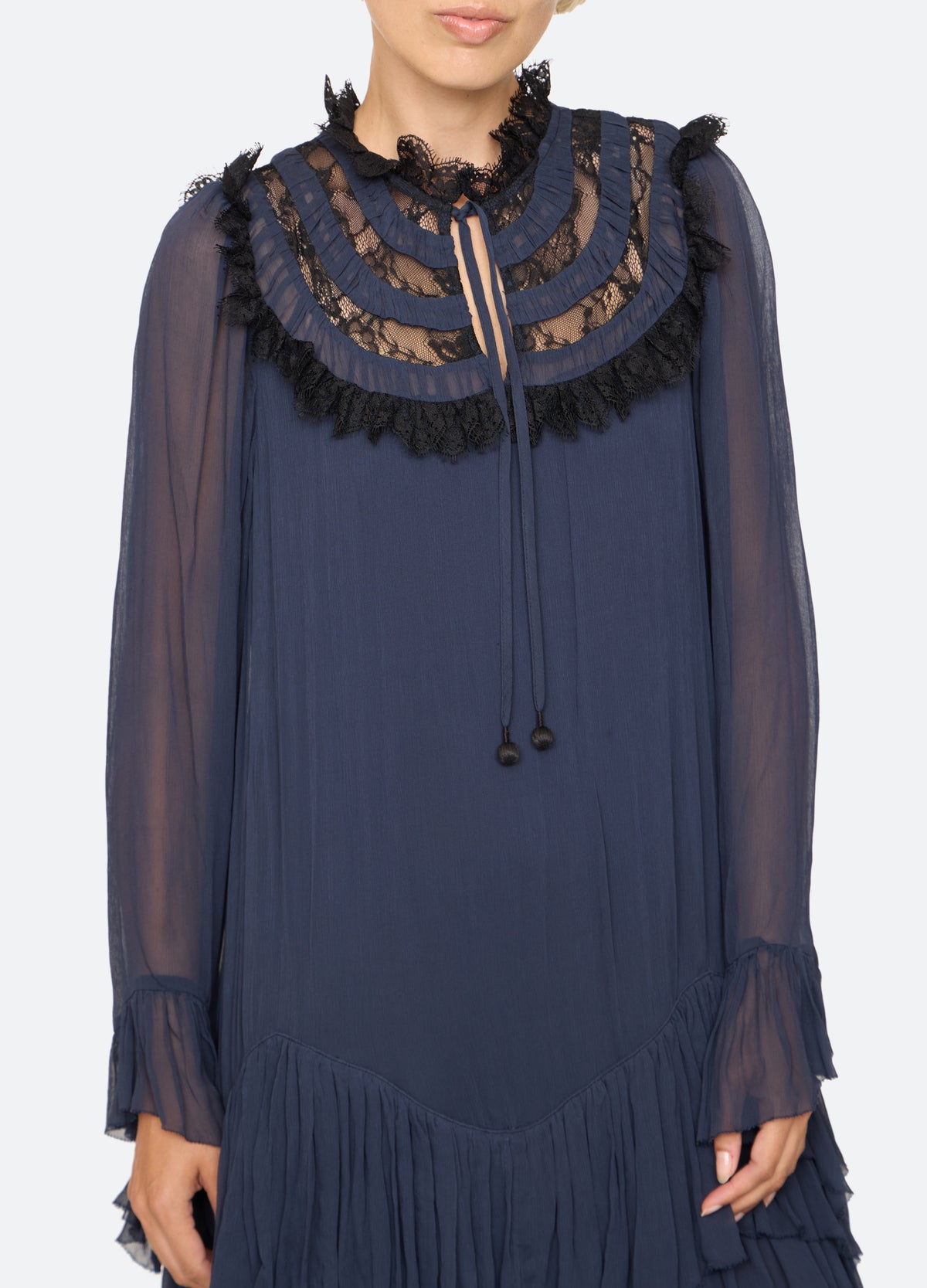 blue-margaret dress-detail view - 7