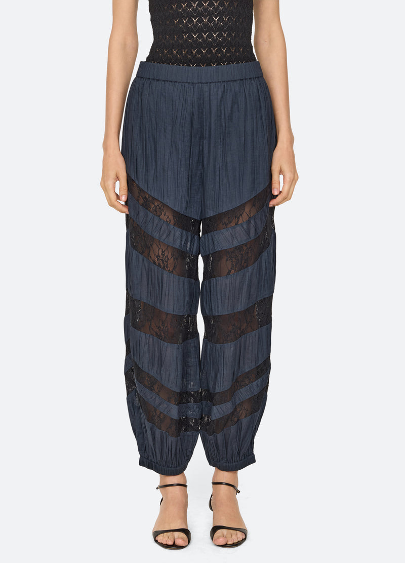 blue-margaret pants-front view - 1