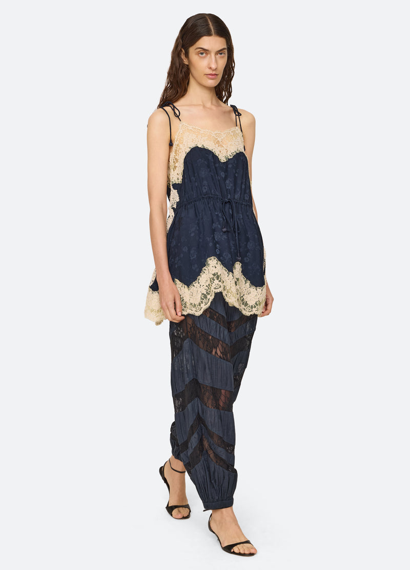 blue-margaret pants-full body view - 7