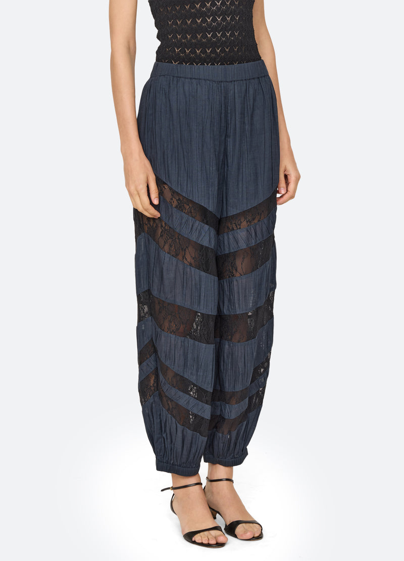 blue-margaret pants-three quarter view - 5
