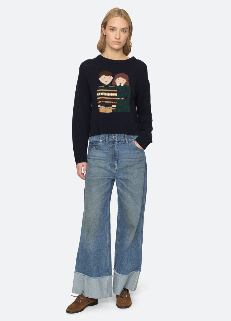 multi-patton sweater-full body view - 6