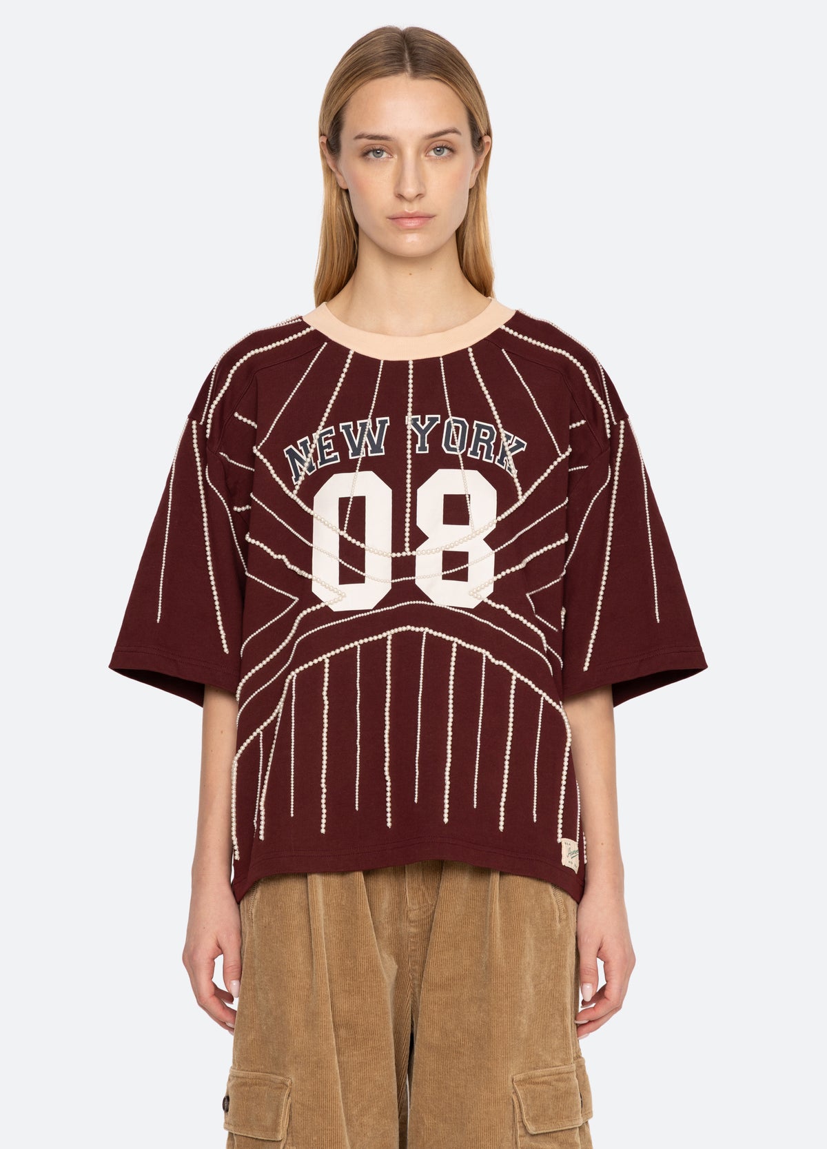 burgundy-quinn t-shirt-front view 2 - 7