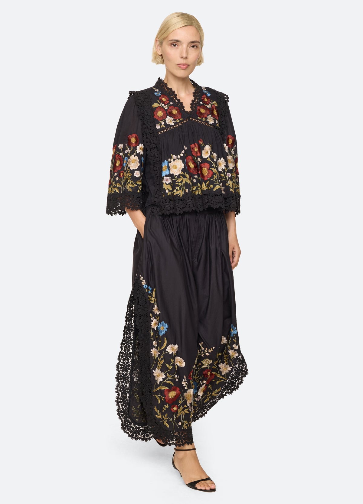 black-ruwa pants-full body view - 8