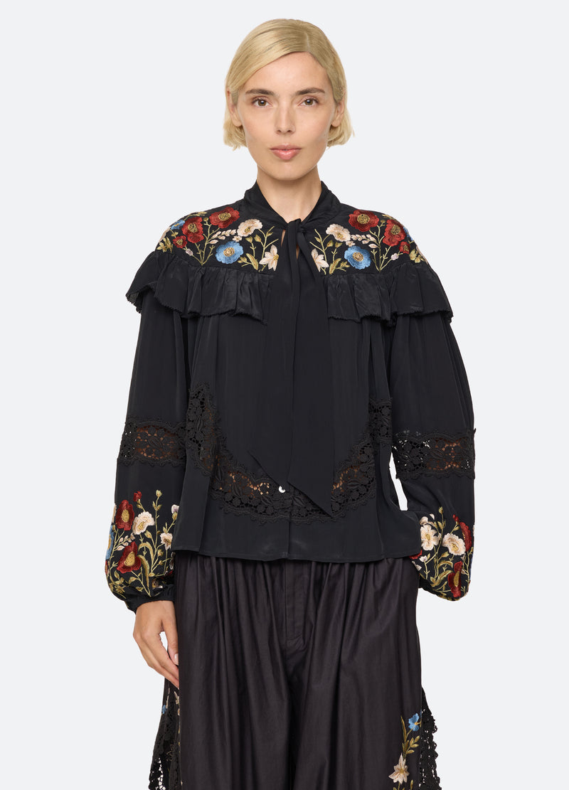 black-ruwa l/s top-front view - 2