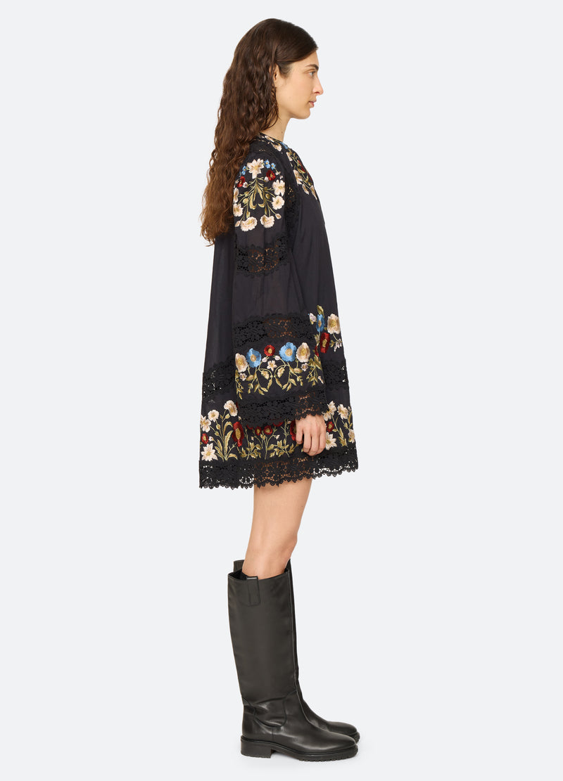 black-ruwa mini dress-side view - 4