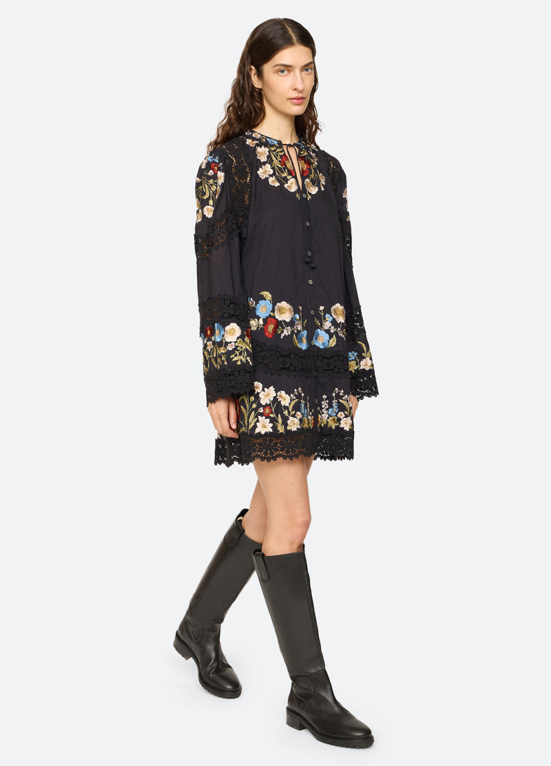 black-ruwa mini dress-walking view - 6