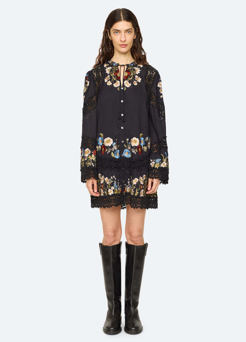 black-ruwa mini dress-front view 2 - 7