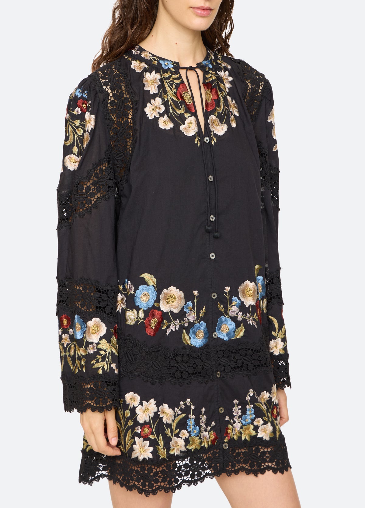 black-ruwa mini dress-detail view - 8