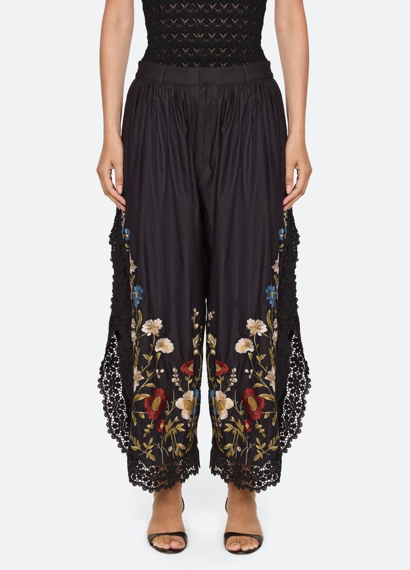 black-ruwa pants-front view - 1