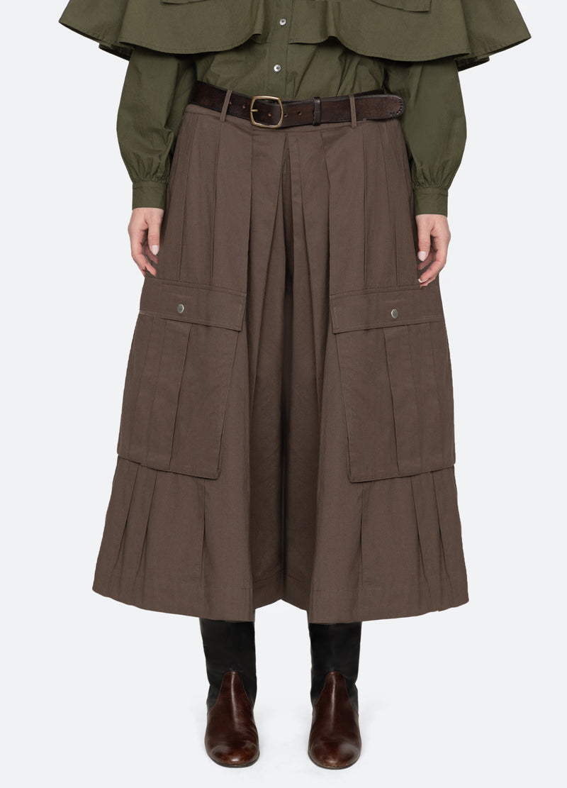 brown-tristan culottes-front view - 4