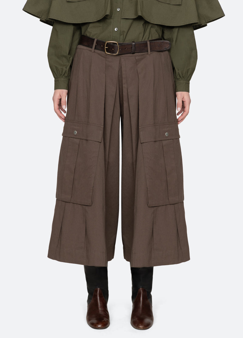 brown-tristan culottes-front view - 3