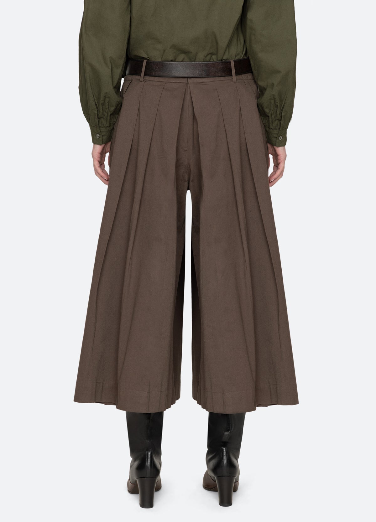 brown-tristan culottes-back view - 4