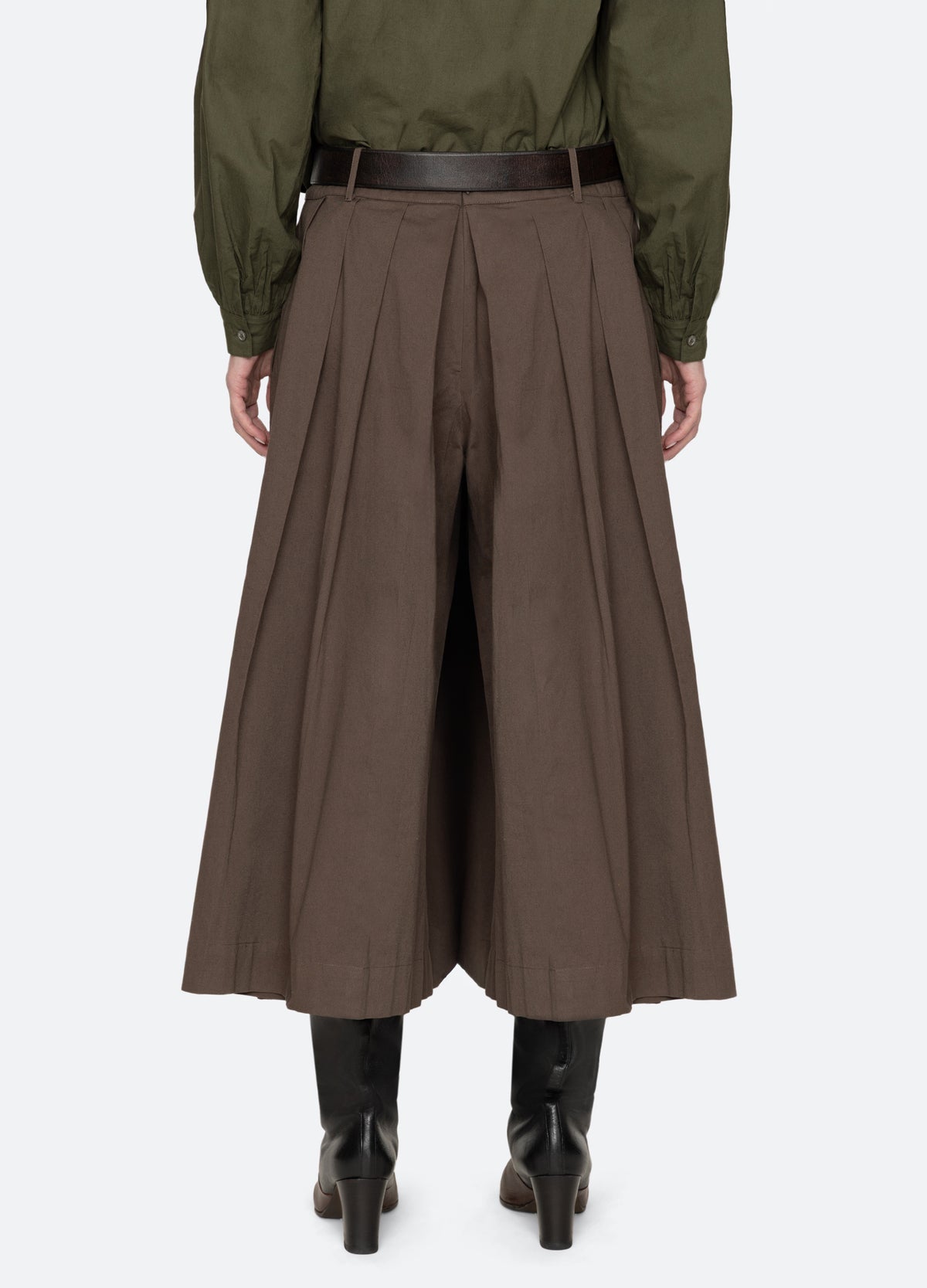 brown-tristan culottes-back view - 5