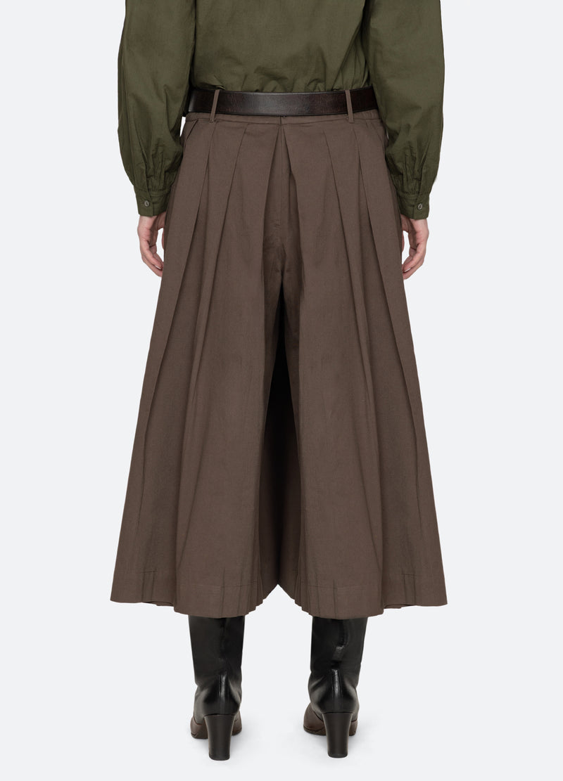 brown-tristan culottes-back view - 5