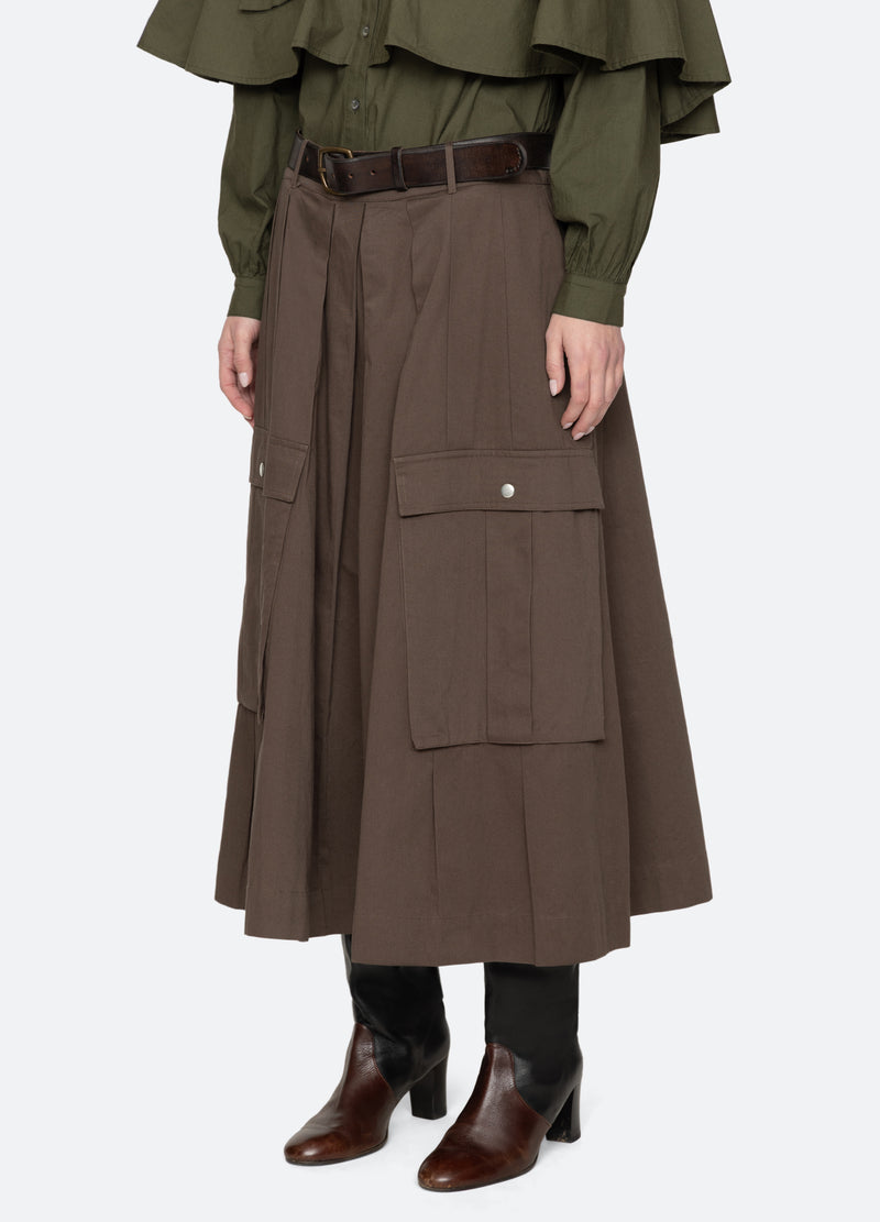brown-tristan culottes-three quarter view - 6