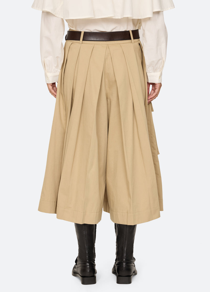 khaki-tristan culottes-back view - 9