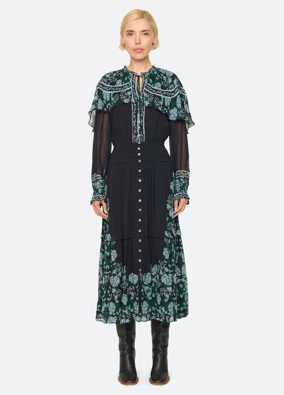multi-tulla dress-front view