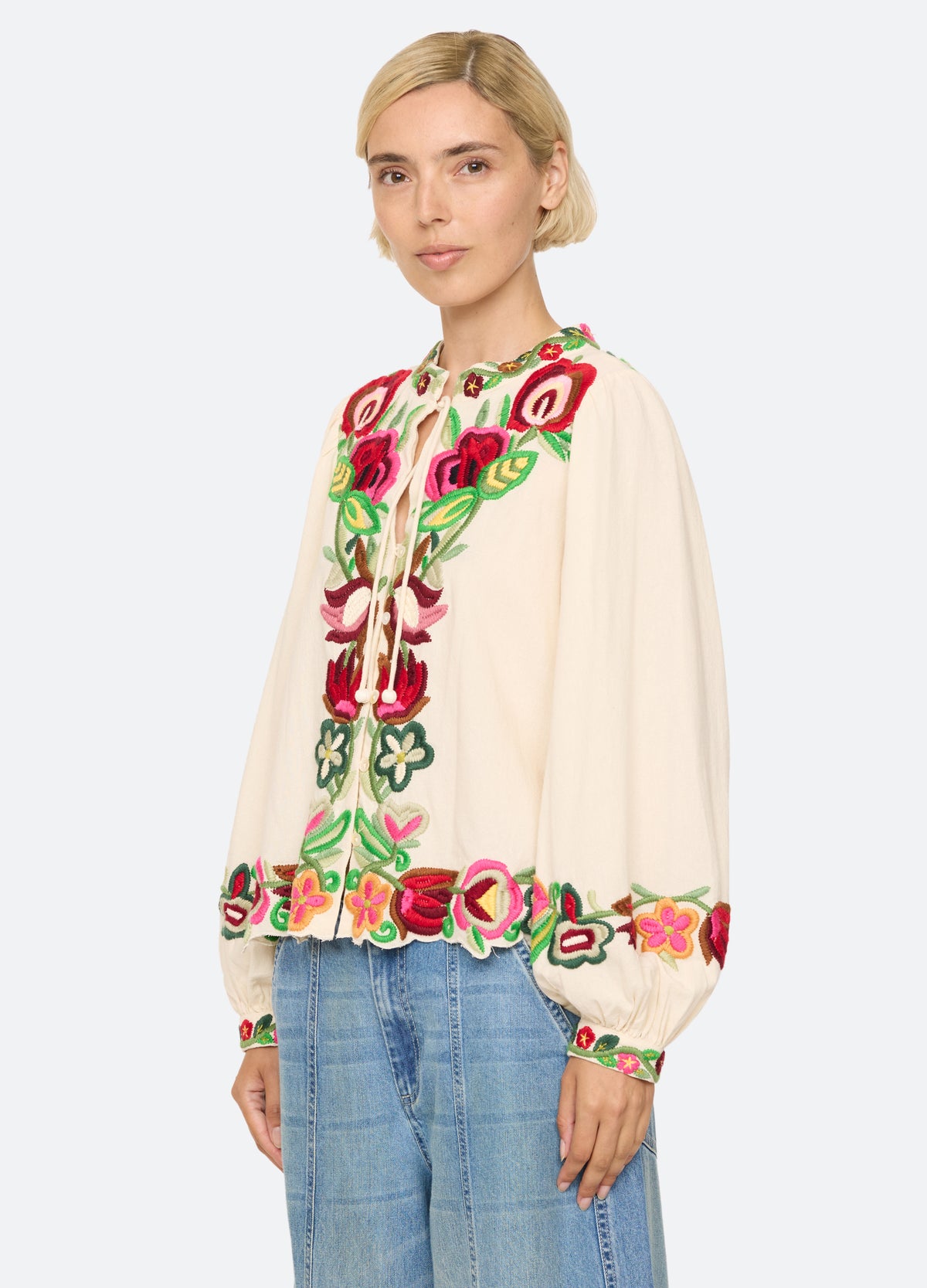 cream-wilhelmina l/s top-three quarter view - 4
