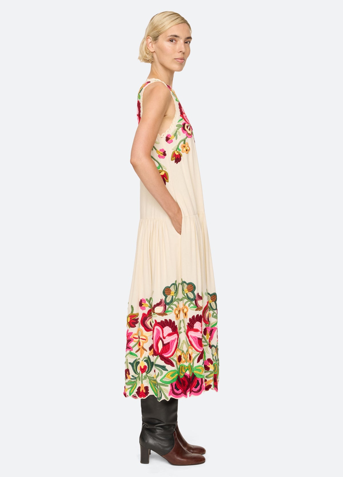 cream-wilhelmina dress-side view - 4
