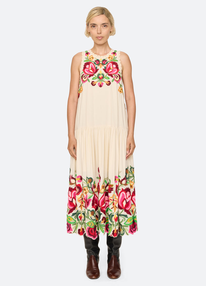 cream-wilhelmina dress-front view - 7