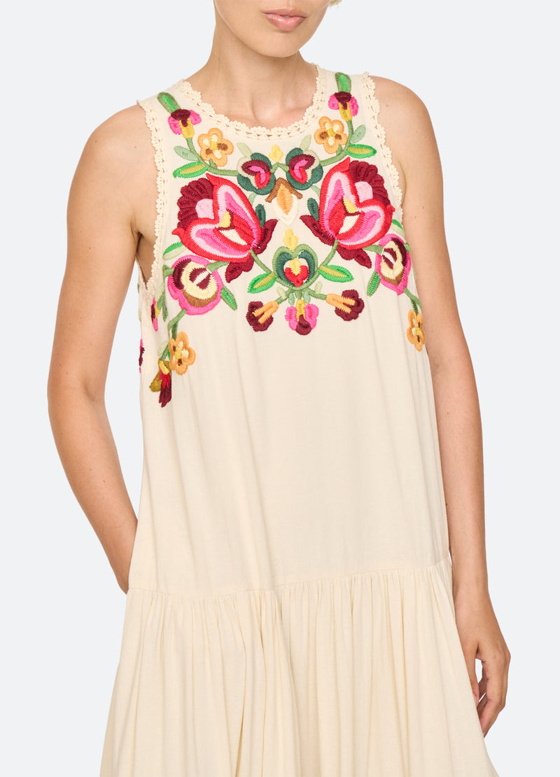 cream-wilhelmina dress-detail view - 8