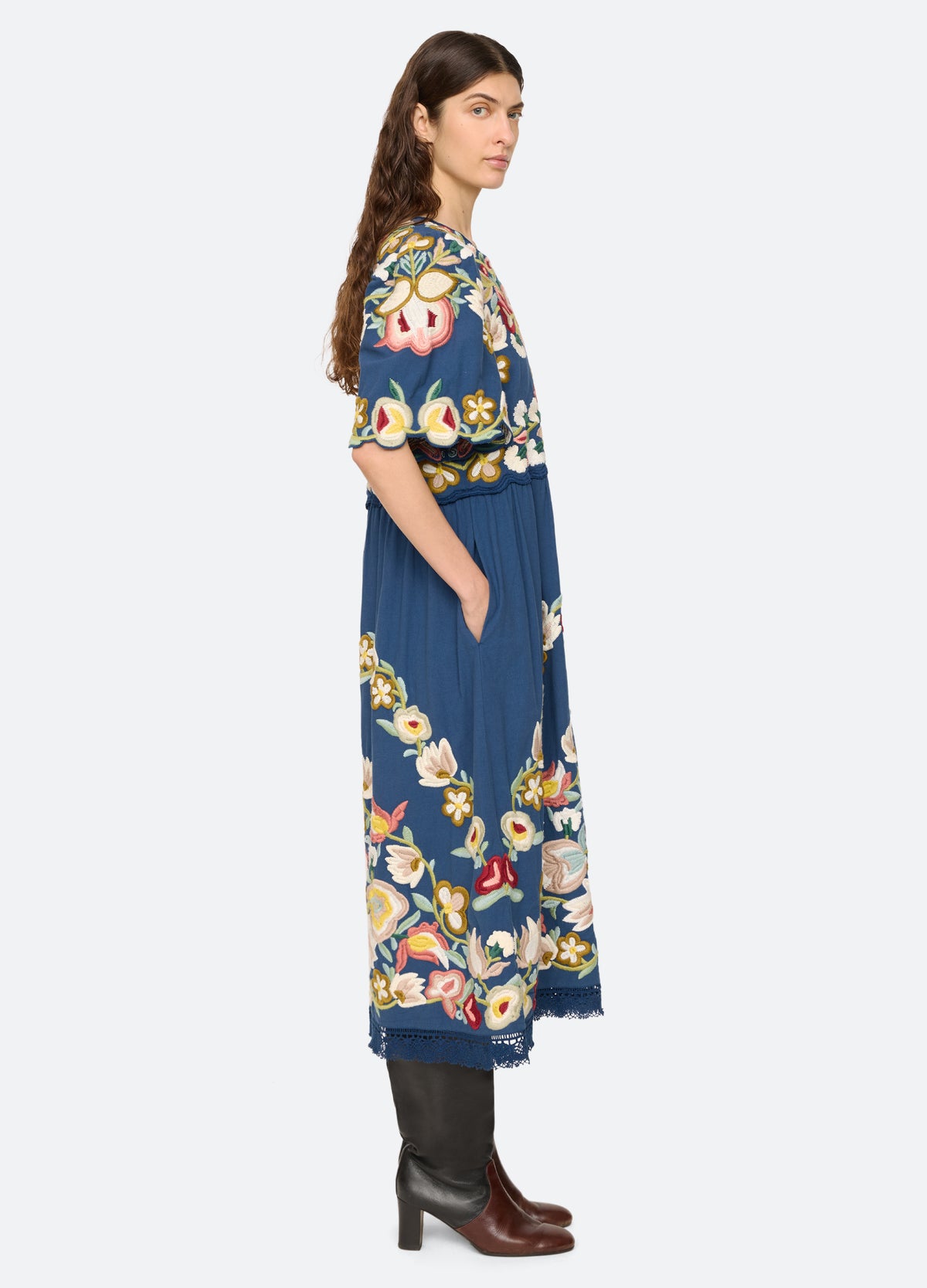 blue-wilhelmina dress-side view - 5