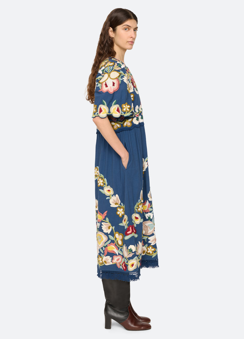 blue-wilhelmina dress-side view - 5