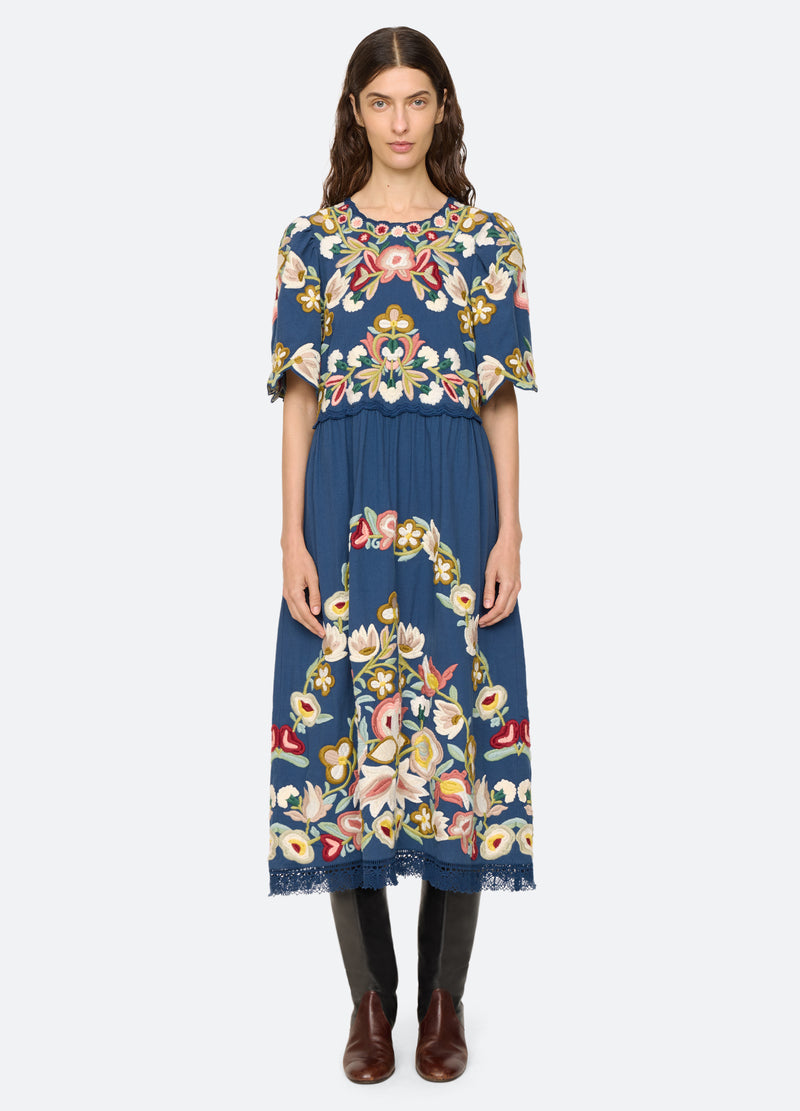 blue-wilhelmina dress-front view 2 - 2