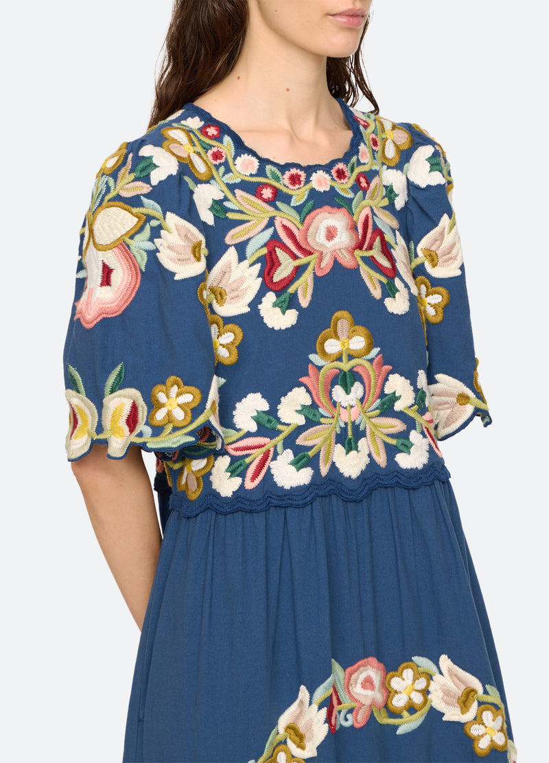 blue-wilhelmina dress-detail view - 7