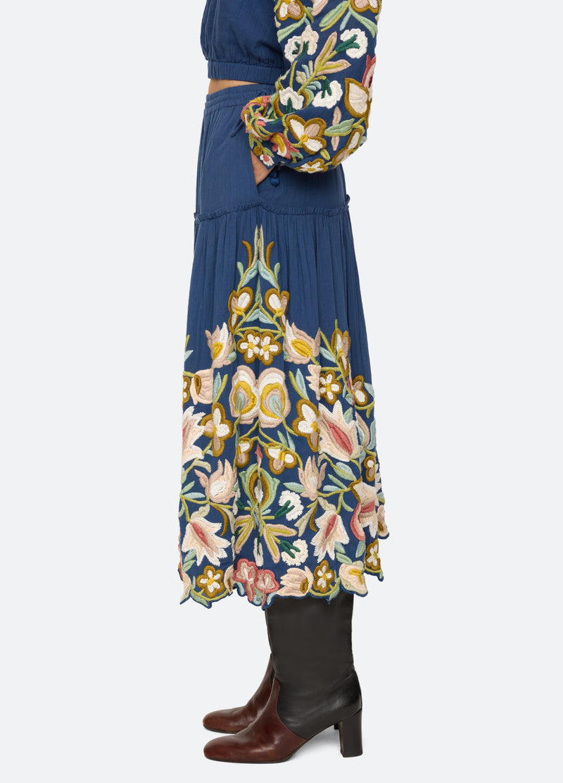blue-wilhelmina skirt-side view - 6