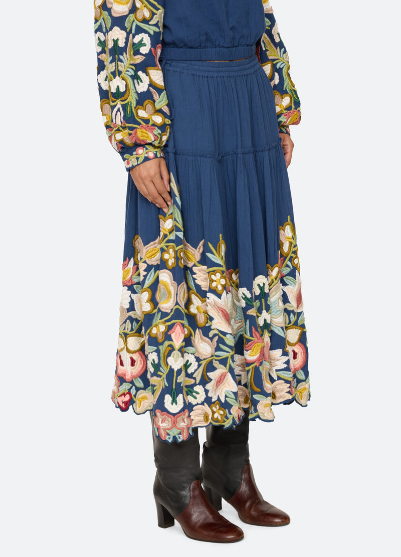 blue-wilhelmina skirt-three quarter view - 7