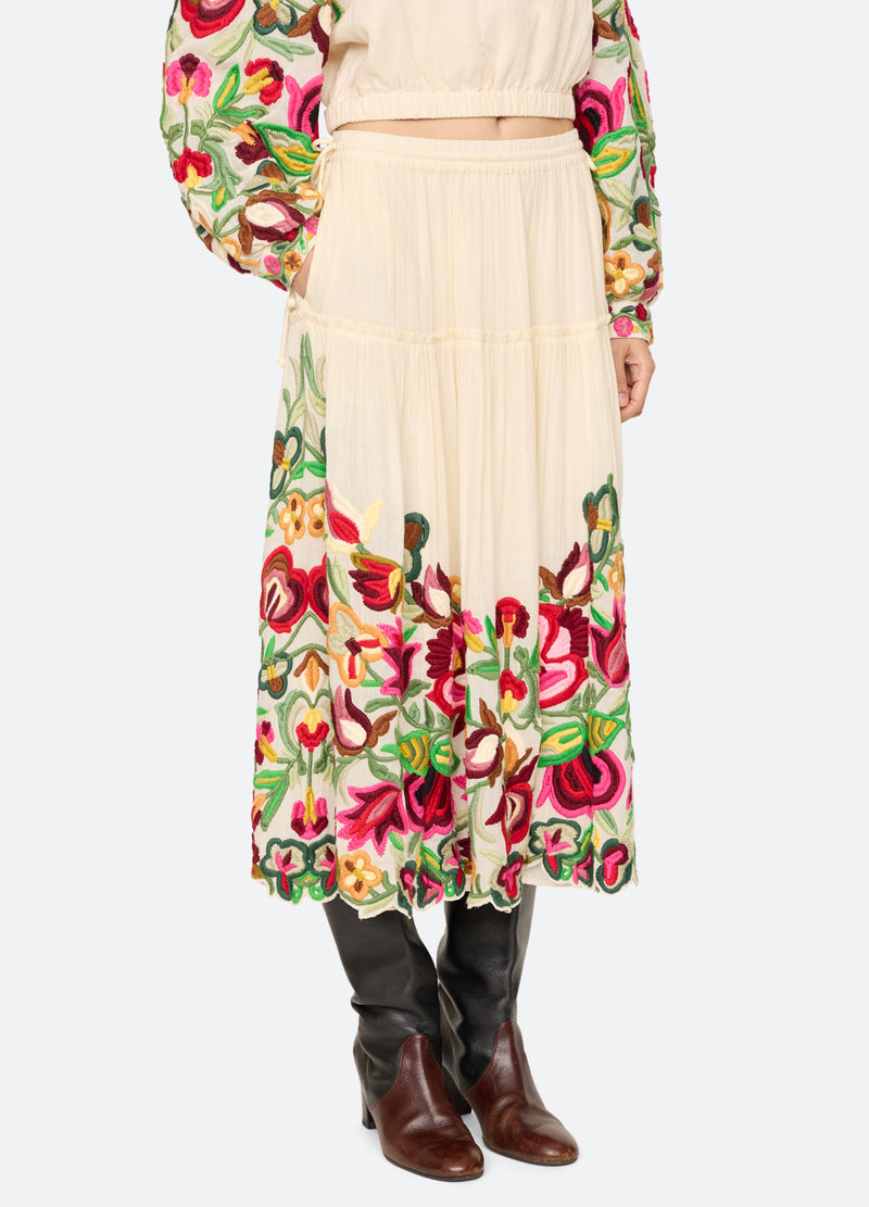 cream-wilhelmina skirt-three quarter view - 14