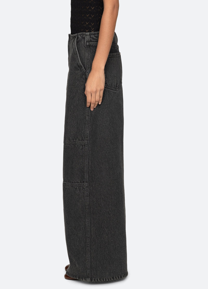 black-zayna wide leg jeans-side view - 4