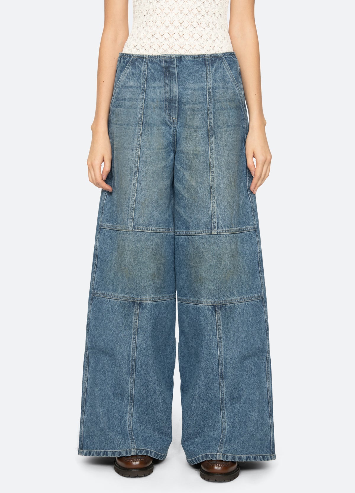 blue-zayna wide leg jeans-front view - 7