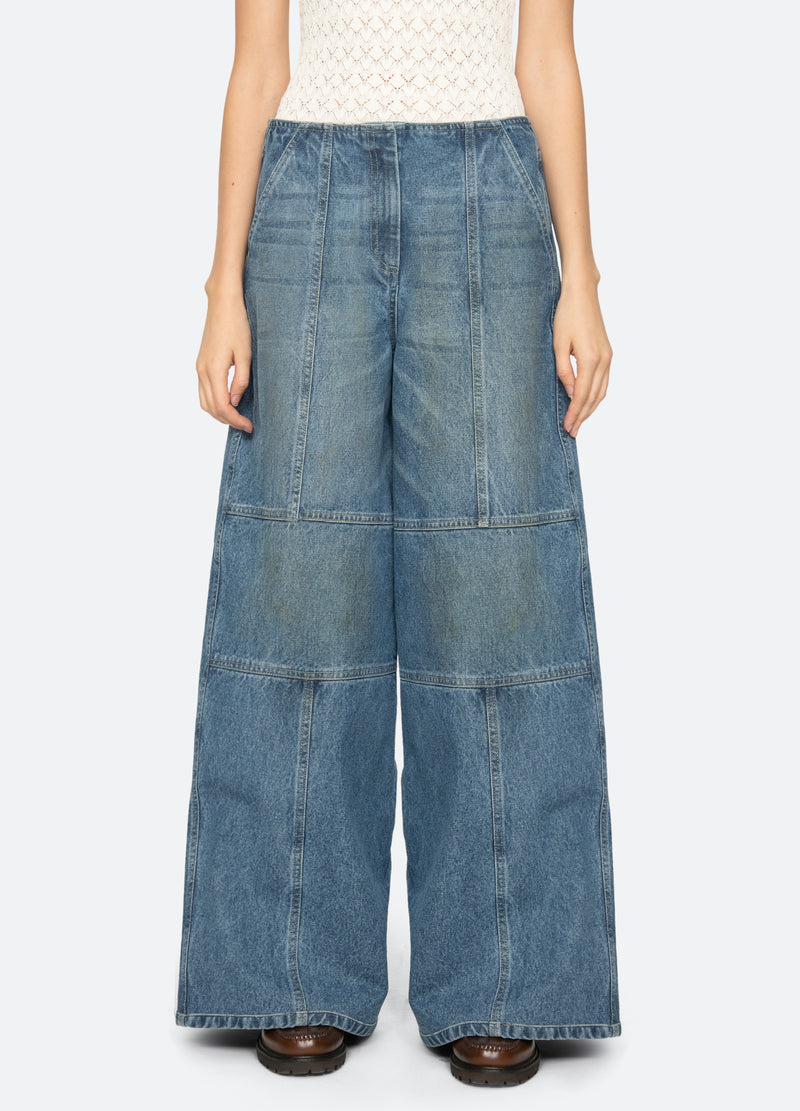 blue-zayna wide leg jeans-front view - 7