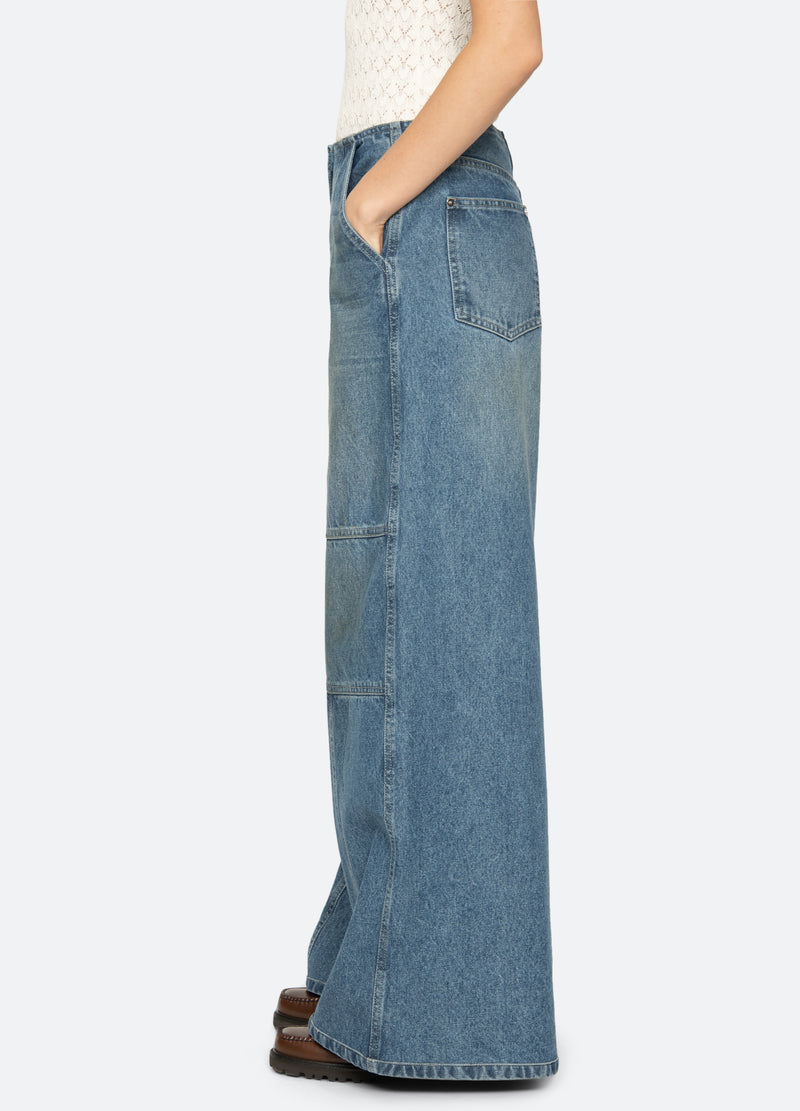 blue-zayna wide leg jeans-side view - 10
